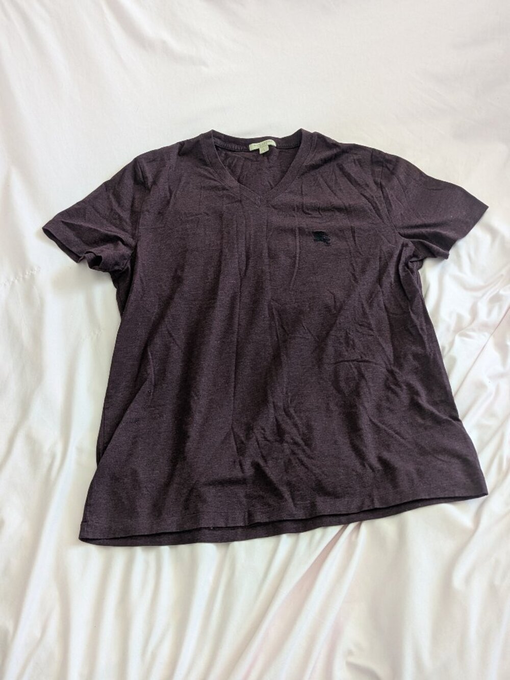 Burberry Brit Purple Flawed V-Neck Tee Size XL